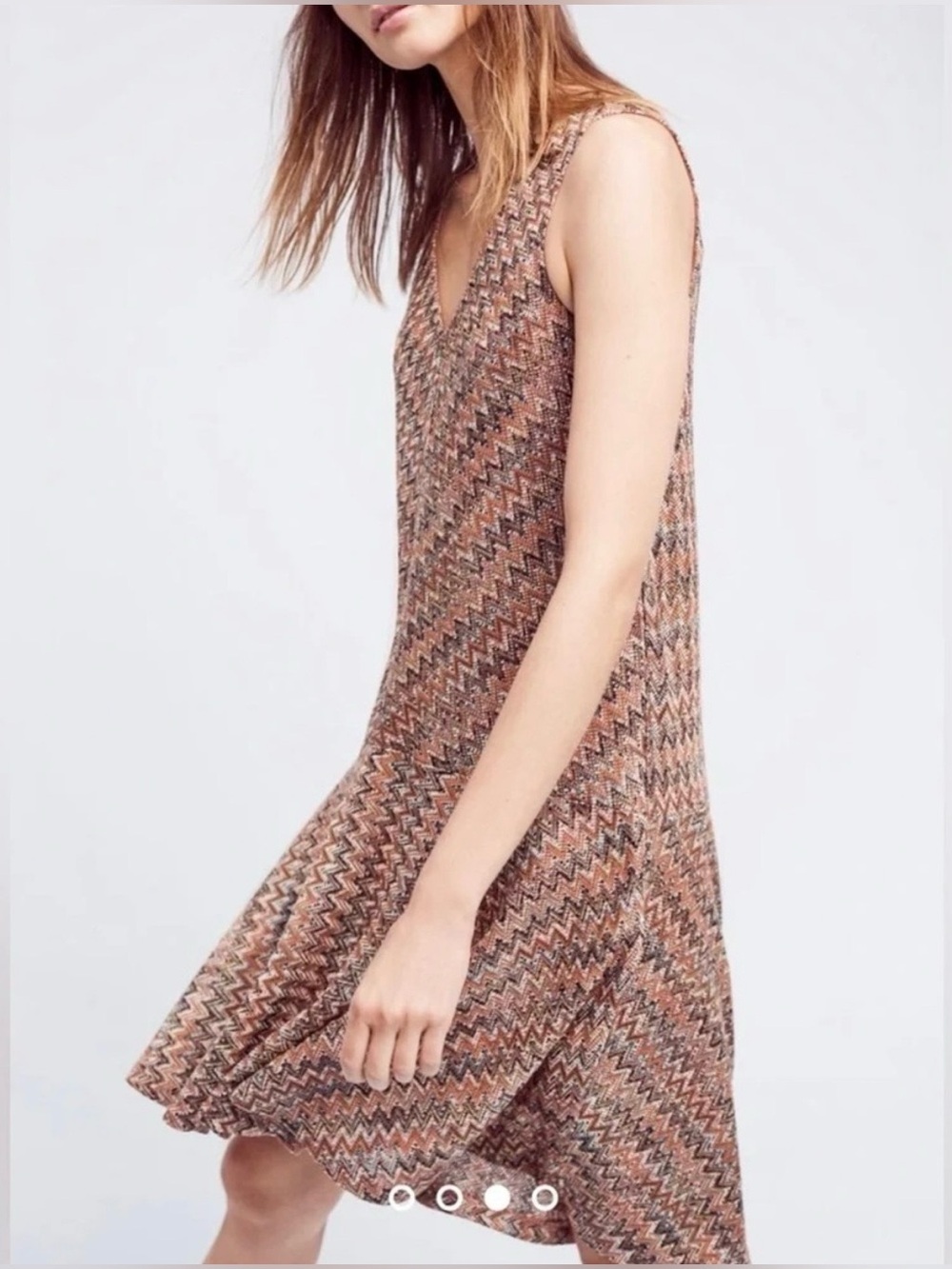 Maeve Anthropologie Westwater Chevron Knit Swing Dress Multicolor Size Small